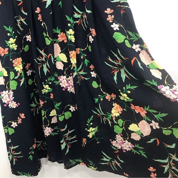 Romacci Navy Blue Floral Print Lightweight Cotton Popover Dress NEW - Picture 9 of 12